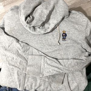 Polo grey sweatshirt with hood